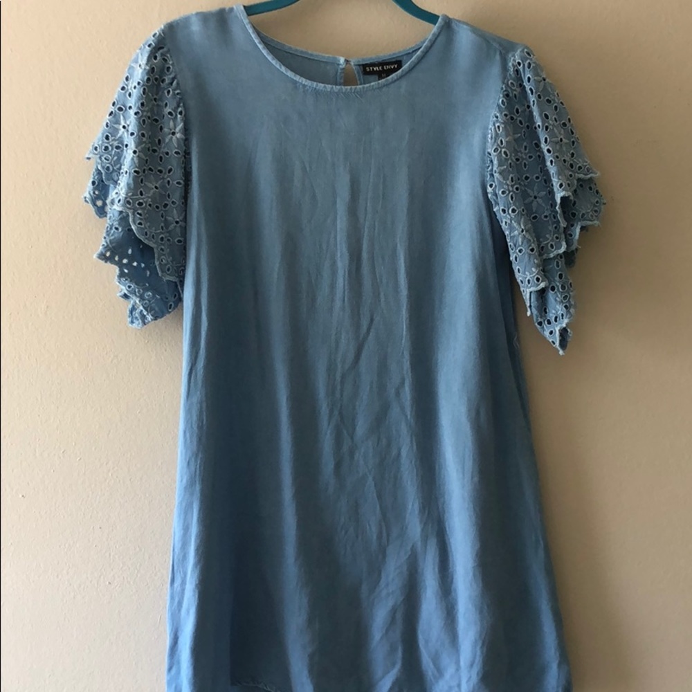 Above the knee denim dress